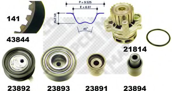 MAPCO 41844 Комплект ремня ГРМ для SEAT LEON (Сеат Леон) MAPCO 41844 Комплект ремня ГРМ для SEAT LEON (Сеат Леон)