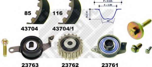 MAPCO 23704 Комплект ремня ГРМ для FORD FIESTA (Форд Фиэста) MAPCO 23704 Комплект ремня ГРМ для FORD FIESTA (Форд Фиэста)