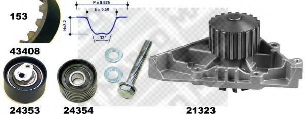 MAPCO 41408 Комплект ремня ГРМ для PEUGEOT 407 (Пежо 407) MAPCO 41408 Комплект ремня ГРМ для PEUGEOT 407 (Пежо 407)
