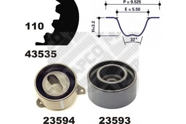 MAPCO 23535 Комплект ремня ГРМ для MAZDA 626 III (Мазда 626 3) MAPCO 23535 Комплект ремня ГРМ для MAZDA 626 III (Мазда 626 3)