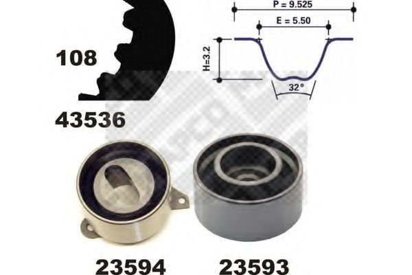 MAPCO 23536 Комплект ремня ГРМ для MAZDA 626 III (Мазда 626 3) MAPCO 23536 Комплект ремня ГРМ для MAZDA 626 III (Мазда 626 3)