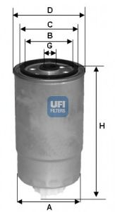 UFI 24.H2O.04 Топливный фильтр для FIAT STILO MULTI (Фиат Стило мульти) UFI 24.H2O.04 Топливный фильтр для FIAT STILO MULTI (Фиат Стило мульти)