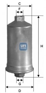 UFI 31.595.00 Топливный фильтр для ROVER (Ровер) UFI 31.595.00 Топливный фильтр для ROVER (Ровер)