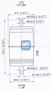 UFI 31.666.00 Топливный фильтр для JEEP CHEROKEE (Джип Чироки) UFI 31.666.00 Топливный фильтр для JEEP CHEROKEE (Джип Чироки)