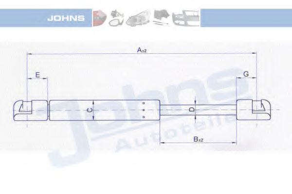 JOHNS 23 04 95-91 Газовая пружина, крышка багажник для CITROëN (Cитроëн) JOHNS 23 04 95-91 Газовая пружина, крышка багажник для CITROëN (Cитроëн)