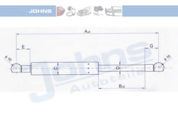 JOHNS 23 14 95-95 Газовая пружина, крышка багажник для CITROëN (Cитроëн) JOHNS 23 14 95-95 Газовая пружина, крышка багажник для CITROëN (Cитроëн)