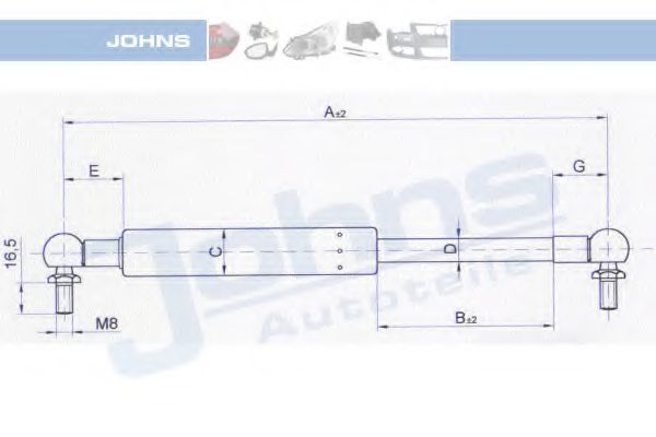 JOHNS 27 28 95-95 Газовая пружина, крышка багажник для NISSAN (Ниссан) JOHNS 27 28 95-95 Газовая пружина, крышка багажник для NISSAN (Ниссан)
