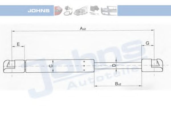 JOHNS 32 51 95-91 Газовая пружина, крышка багажник для FORD KA (Форд Ка) JOHNS 32 51 95-91 Газовая пружина, крышка багажник для FORD KA (Форд Ка)