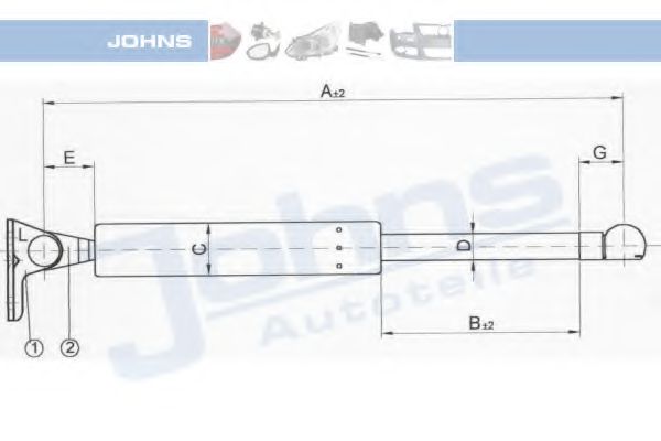 JOHNS 45 15 95-95 Газовая пружина, крышка багажник для MAZDA 626 III (Мазда 626 3) JOHNS 45 15 95-95 Газовая пружина, крышка багажник для MAZDA 626 III (Мазда 626 3)