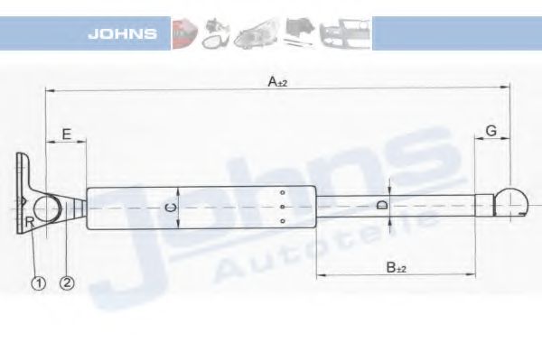 JOHNS 45 15 95-96 Газовая пружина, крышка багажник для MAZDA 626 III (Мазда 626 3) JOHNS 45 15 95-96 Газовая пружина, крышка багажник для MAZDA 626 III (Мазда 626 3)
