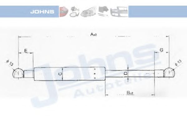 JOHNS 55 53 95-92 Газовая пружина, крышка багажник для OPEL CORSA A (Опель Cорса а) JOHNS 55 53 95-92 Газовая пружина, крышка багажник для OPEL CORSA A (Опель Cорса а)