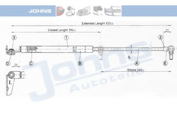 JOHNS 81 53 95-91 Газовая пружина, крышка багажник для TOYOTA (Тойота/тоета) JOHNS 81 53 95-91 Газовая пружина, крышка багажник для TOYOTA (Тойота/тоета)
