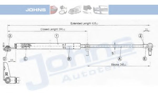 JOHNS 81 53 95-92 Газовая пружина, крышка багажник для TOYOTA (Тойота/тоета) JOHNS 81 53 95-92 Газовая пружина, крышка багажник для TOYOTA (Тойота/тоета)