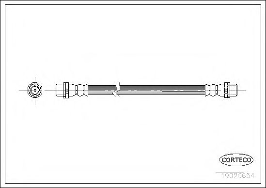 CORTECO 19020654 Тормозной шланг для AUDI 90 (Ауди 90) CORTECO 19020654 Тормозной шланг для AUDI 90 (Ауди 90)