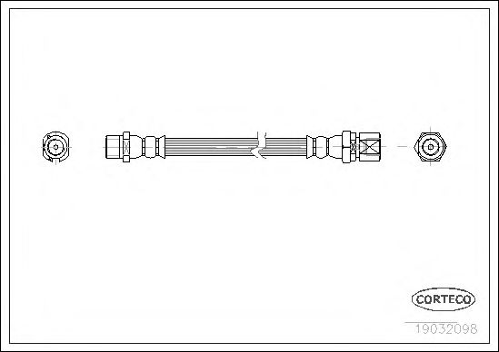CORTECO 19032098 Тормозной шланг для OPEL CORSA B (Опель Корса б) CORTECO 19032098 Тормозной шланг для OPEL CORSA B (Опель Корса б)