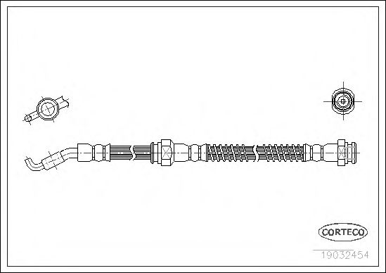 CORTECO 19032454 Тормозной шланг для MITSUBISHI COLT IV (Митсубиши/митсубиси Кольт 4)