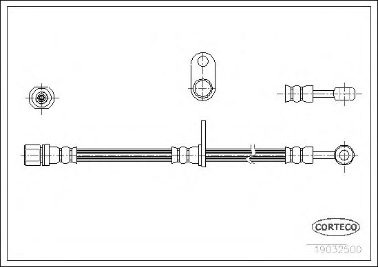 CORTECO 19032500 Тормозной шланг для SUBARU LEGACY II (Субару Легаси 2) CORTECO 19032500 Тормозной шланг для SUBARU LEGACY II (Субару Легаси 2)