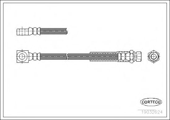 CORTECO 19032624 Тормозной шланг для OPEL ASCONA B (Опель Асcона б) CORTECO 19032624 Тормозной шланг для OPEL ASCONA B (Опель Асcона б)