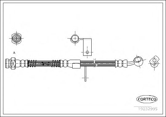 CORTECO 19032995 Тормозной шланг для HYUNDAI EXCEL II (Хендай Эxcэл 2) CORTECO 19032995 Тормозной шланг для HYUNDAI EXCEL II (Хендай Эxcэл 2)