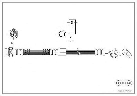 CORTECO 19032996 Тормозной шланг для HYUNDAI EXCEL II (Хендай Эxcэл 2) CORTECO 19032996 Тормозной шланг для HYUNDAI EXCEL II (Хендай Эxcэл 2)