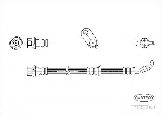 CORTECO 19033096 Тормозной шланг для TOYOTA CARINA E (Тойота/тоета Карина е) CORTECO 19033096 Тормозной шланг для TOYOTA CARINA E (Тойота/тоета Карина е)