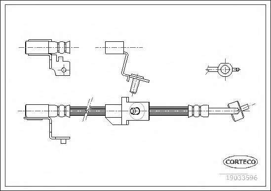 CORTECO 19033596 Тормозной шланг для FORD ESCORT V (Форд Эскорт 5) CORTECO 19033596 Тормозной шланг для FORD ESCORT V (Форд Эскорт 5)