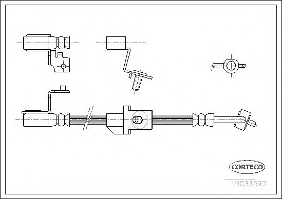 CORTECO 19033597 Тормозной шланг для FORD ESCORT V (Форд Эскорт 5) CORTECO 19033597 Тормозной шланг для FORD ESCORT V (Форд Эскорт 5)