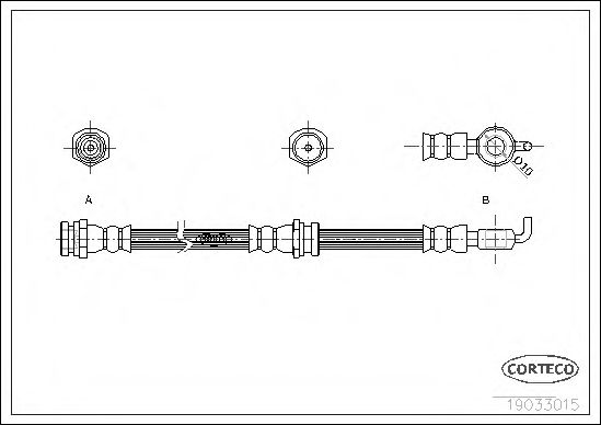 CORTECO 19033015 Тормозной шланг для MAZDA 323 F V (Мазда 323 ф5) CORTECO 19033015 Тормозной шланг для MAZDA 323 F V (Мазда 323 ф5)