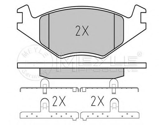 MEYLE 025 208 8719 Тормозные колодки для VOLKSWAGEN CADDY I (Фольксваген Cаддъ и) MEYLE 025 208 8719 Тормозные колодки для VOLKSWAGEN CADDY I (Фольксваген Cаддъ и)