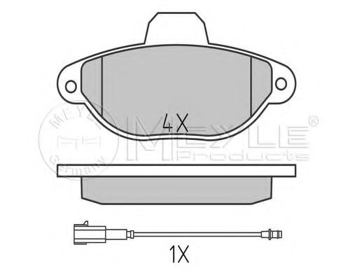 MEYLE 025 214 3616 Тормозные колодки для FIAT 500 (Фиат 500) MEYLE 025 214 3616 Тормозные колодки для FIAT 500 (Фиат 500)
