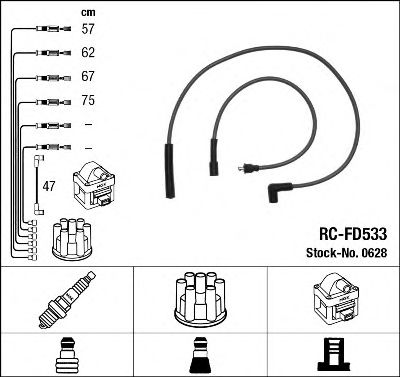 NGK 0628 Комплект проводов зажигания для FORD GRANADA I (Форд Гранада и) NGK 0628 Комплект проводов зажигания для FORD GRANADA I (Форд Гранада и)