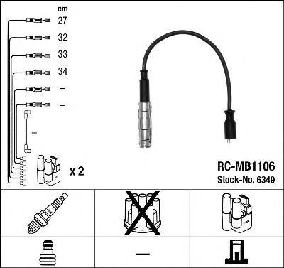 NGK 6349 Комплект проводов зажигания для MERCEDES-BENZ A-CLASS (Мэрcэдэс-бэнз А класс) NGK 6349 Комплект проводов зажигания для MERCEDES-BENZ A-CLASS (Мэрcэдэс-бэнз А класс)