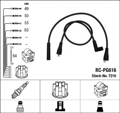 NGK 7216 Комплект проводов зажигания для PEUGEOT 309 (Пежо 309) NGK 7216 Комплект проводов зажигания для PEUGEOT 309 (Пежо 309)