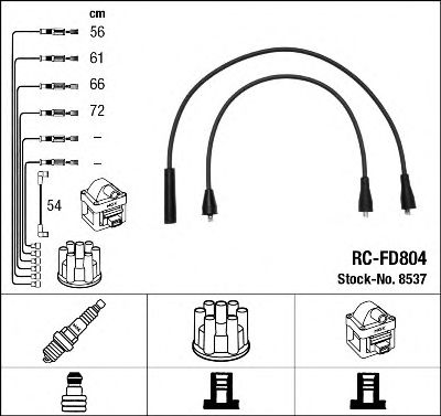 NGK 8537 Комплект проводов зажигания для FORD FIESTA (Форд Фиэста) NGK 8537 Комплект проводов зажигания для FORD FIESTA (Форд Фиэста)