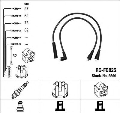 NGK 8569 Комплект проводов зажигания для FORD GRANADA I (Форд Гранада и) NGK 8569 Комплект проводов зажигания для FORD GRANADA I (Форд Гранада и)