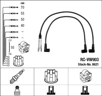 NGK 8621 Комплект проводов зажигания для VOLKSWAGEN CADDY II (Фольксваген Кадди 2) NGK 8621 Комплект проводов зажигания для VOLKSWAGEN CADDY II (Фольксваген Кадди 2)