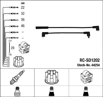 NGK 44254 Комплект проводов зажигания для SKODA FAVORIT FORMAN (Шкода Фаvорит форман) NGK 44254 Комплект проводов зажигания для SKODA FAVORIT FORMAN (Шкода Фаvорит форман)