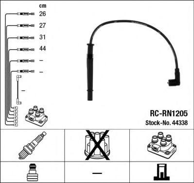 NGK 44338 Комплект проводов зажигания для RENAULT TWINGO II (Рено Твинго 2) NGK 44338 Комплект проводов зажигания для RENAULT TWINGO II (Рено Твинго 2)