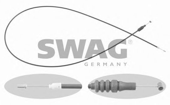 SWAG 10 92 6683 Тросик замка капота<br >для левостороннего расположения руля 