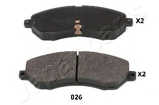 JAPANPARTS PA-026AF Комплект тормозных колодок, дисковый тормоз 