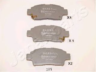 JAPANPARTS PA-281AF Комплект тормозных колодок, дисковый тормоз 