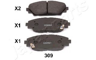 JAPANPARTS PA-309AF Комплект тормозных колодок, дисковый тормоз 