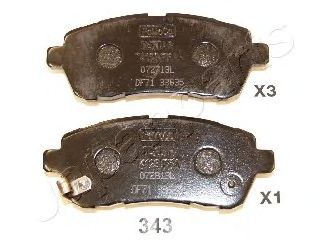 JAPANPARTS PA-343AF Тормозные колодки для DAIHATSU MATERIA (Дайхатсу Матэриа)