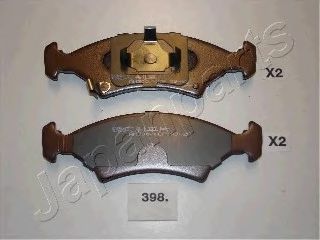 JAPANPARTS PA-398AF Тормозные колодки для KIA MENTOR (Киа Мэнтор) JAPANPARTS PA-398AF Тормозные колодки для KIA MENTOR (Киа Мэнтор)
