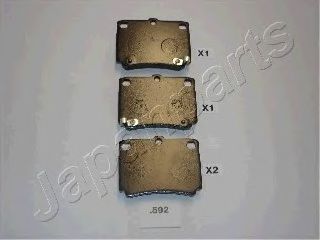 JAPANPARTS PP-592AF Тормозные колодки для MITSUBISHI CHALLENGER (Митсубиши/митсубиси Чаллэнгэр) JAPANPARTS PP-592AF Тормозные колодки для MITSUBISHI CHALLENGER (Митсубиши/митсубиси Чаллэнгэр)