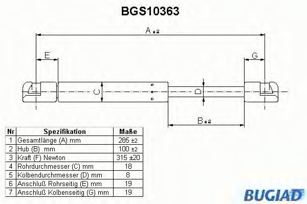 BUGIAD BGS10363 Газовая пружина, крышка багажник для SEAT CORDOBA (Сеат Кордоба) BUGIAD BGS10363 Газовая пружина, крышка багажник для SEAT CORDOBA (Сеат Кордоба)