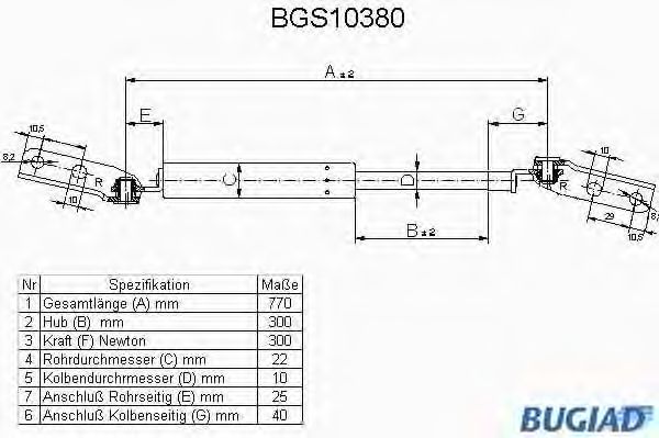 BUGIAD BGS10380 Газовая пружина, крышка багажник для TOYOTA (Тойота/тоета) BUGIAD BGS10380 Газовая пружина, крышка багажник для TOYOTA (Тойота/тоета)