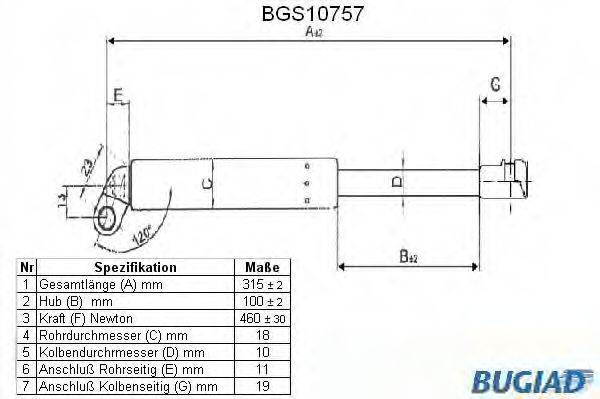 BUGIAD BGS10757 Газовая пружина, крышка багажник для BMW 7 (Бмв 7) BUGIAD BGS10757 Газовая пружина, крышка багажник для BMW 7 (Бмв 7)
