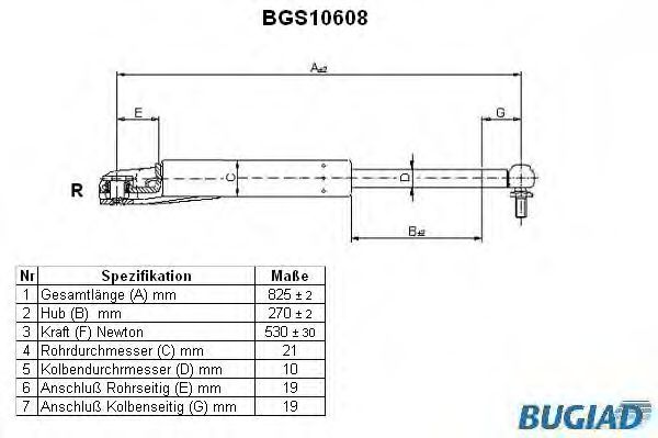 BUGIAD BGS10608 Газовая пружина, крышка багажник для TOYOTA (Тойота/тоета) BUGIAD BGS10608 Газовая пружина, крышка багажник для TOYOTA (Тойота/тоета)