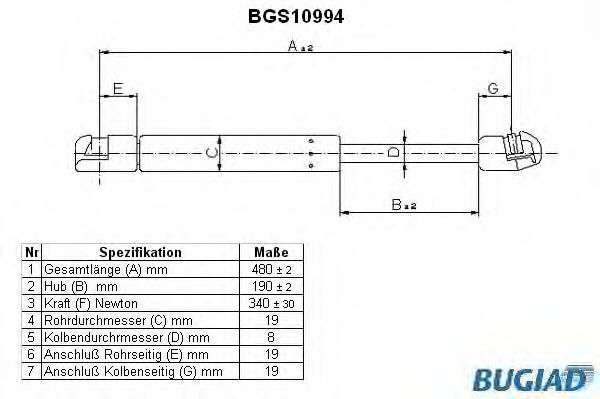 BUGIAD BGS10994 Газовая пружина, крышка багажник для OPEL ASTRA H GTC (Опель Астра н гтс) BUGIAD BGS10994 Газовая пружина, крышка багажник для OPEL ASTRA H GTC (Опель Астра н гтс)